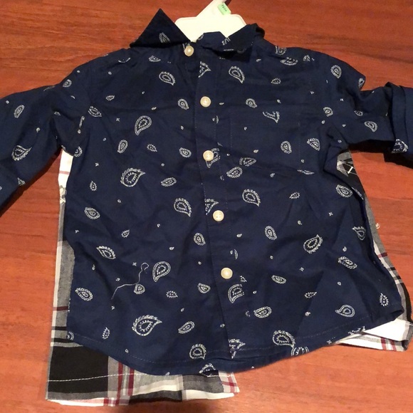 English Laundry size 24 months- button down shirt and plaid shorts - Picture 2 of 4